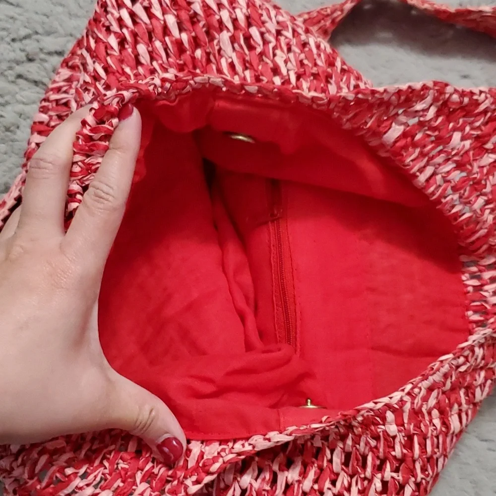 Bundle summer knit bag+ woven hat